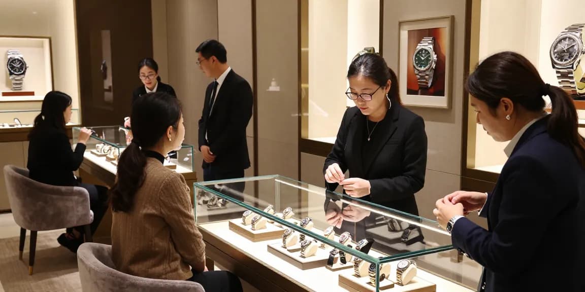Experience luxury with rolex super clone watches showcased in an upscale boutique.
