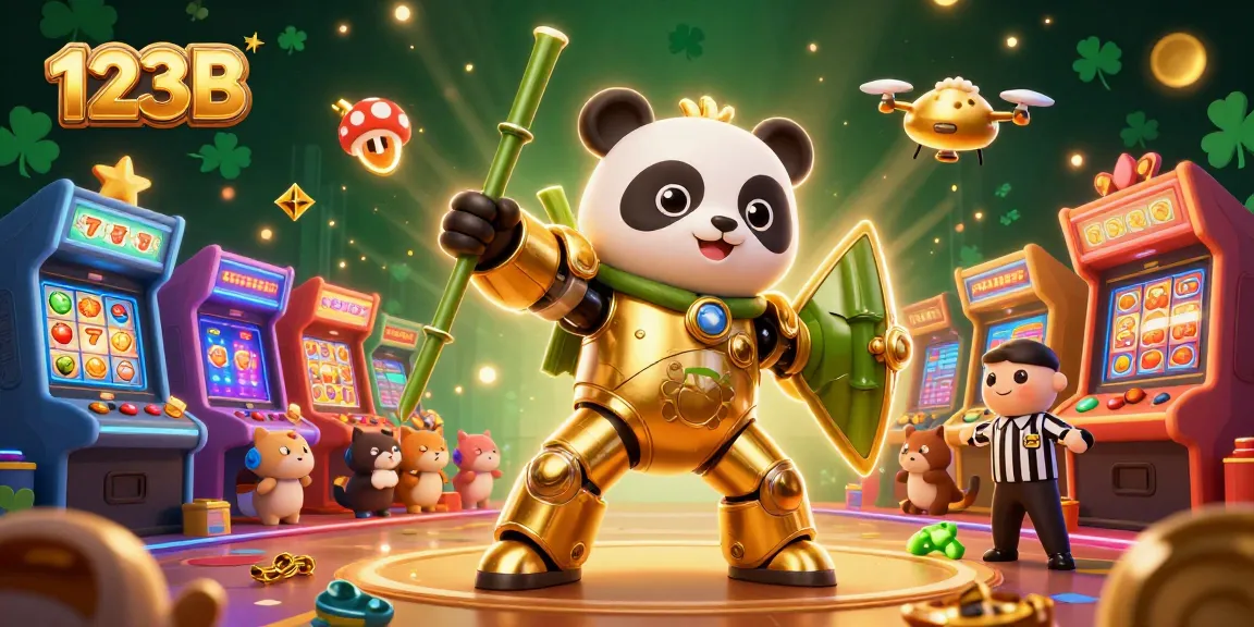 Experience thrilling gameplay with 123B's golden panda in a vibrant casino scene.