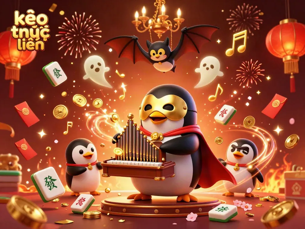Engage in kèo trực tuyến with dynamic 3D illustration of casino-themed elements and characters.
