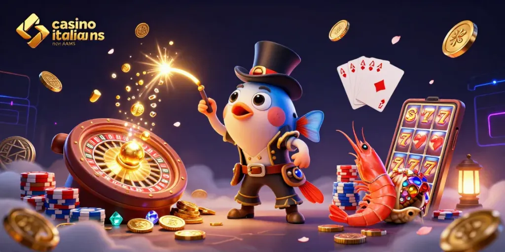 Gioca nei migliori casino italiani non AAMS con il pesce angler e il gamberetto pirata tra tesori scintillanti.