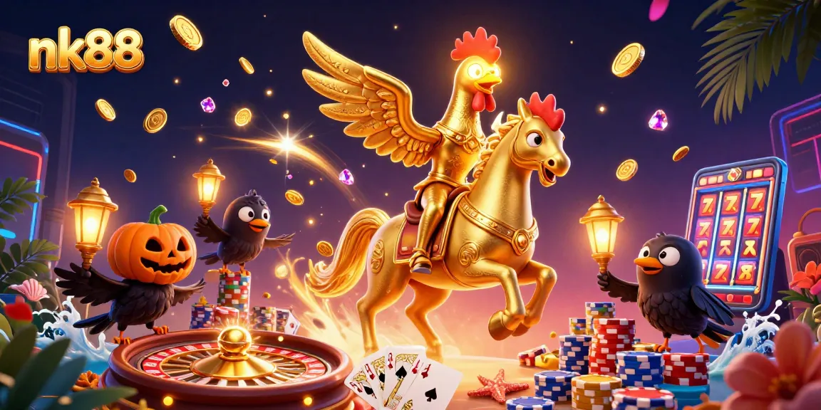 Engage with nk88 for thrilling casino adventures under a magical night scene.