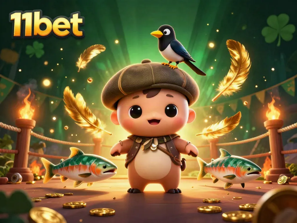 Engage with 11bet's thrilling gaming experience featuring vibrant characters and rich casino elements.