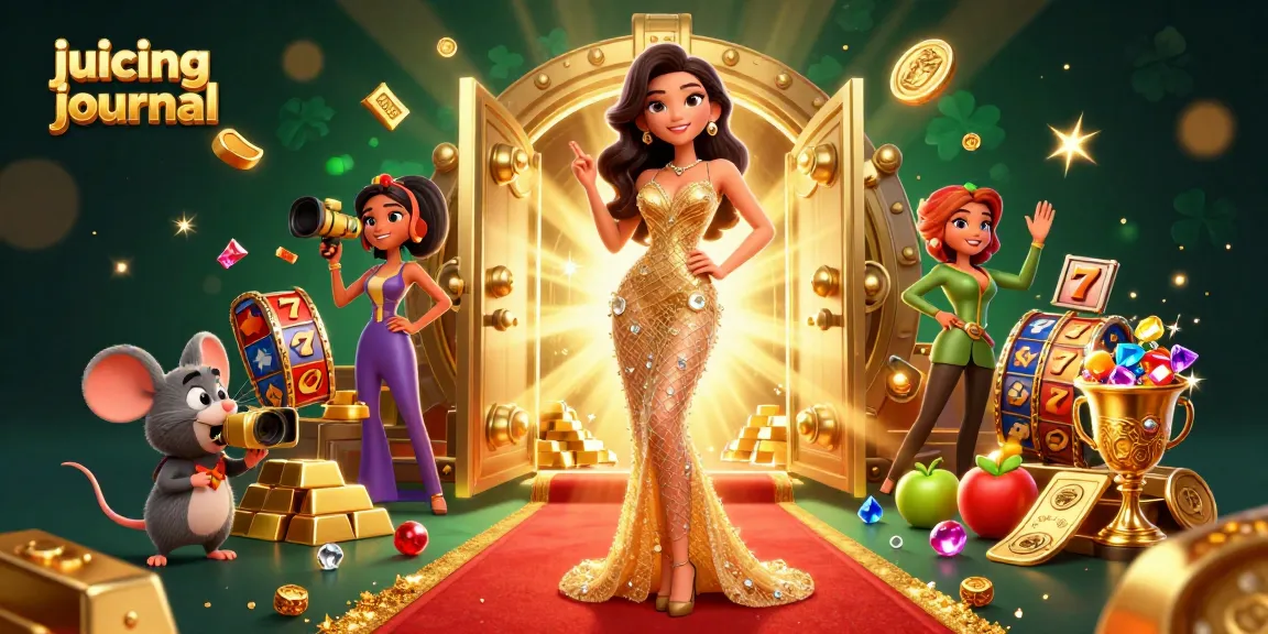 juicingjournal showcases exciting gaming elements with vibrant slot reels and treasure in an immersive casino scene.