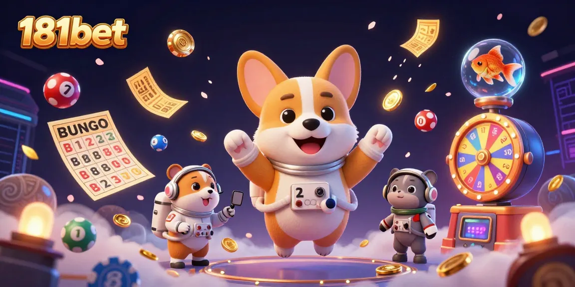 Engage with 181bet's thrilling casino adventure featuring vibrant lottery elements and captivating characters.