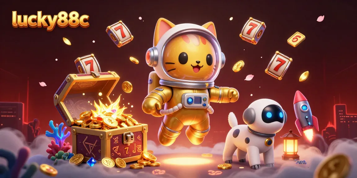 Engage with lucky88c's thrilling slots experience amongst vibrant 3D casino elements.