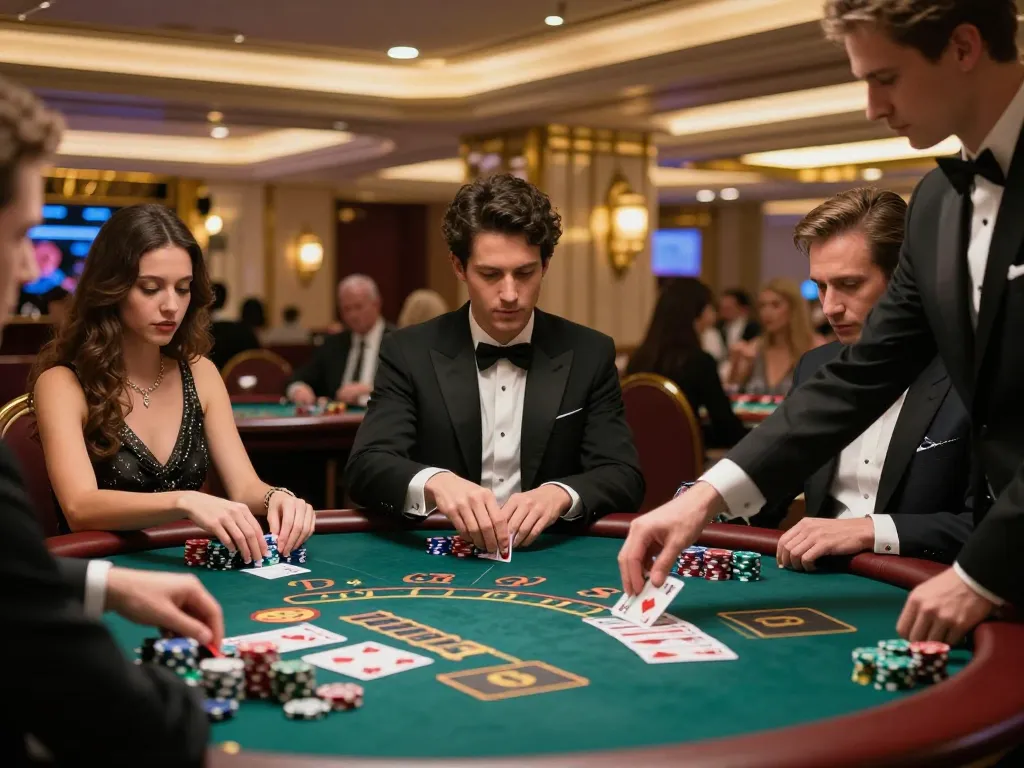 Players engaging in a high-stakes blackjack game at the trang chủ cm88, showcasing strategic gameplay and excitement.
