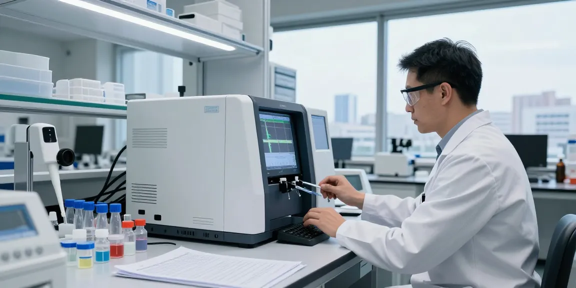 Aegean Labs scientist conducting precise HPLC testing in a modern laboratory.