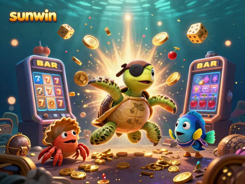 Engage with sunwin's captivating underwater adventure featuring vibrant characters and exciting casino elements.