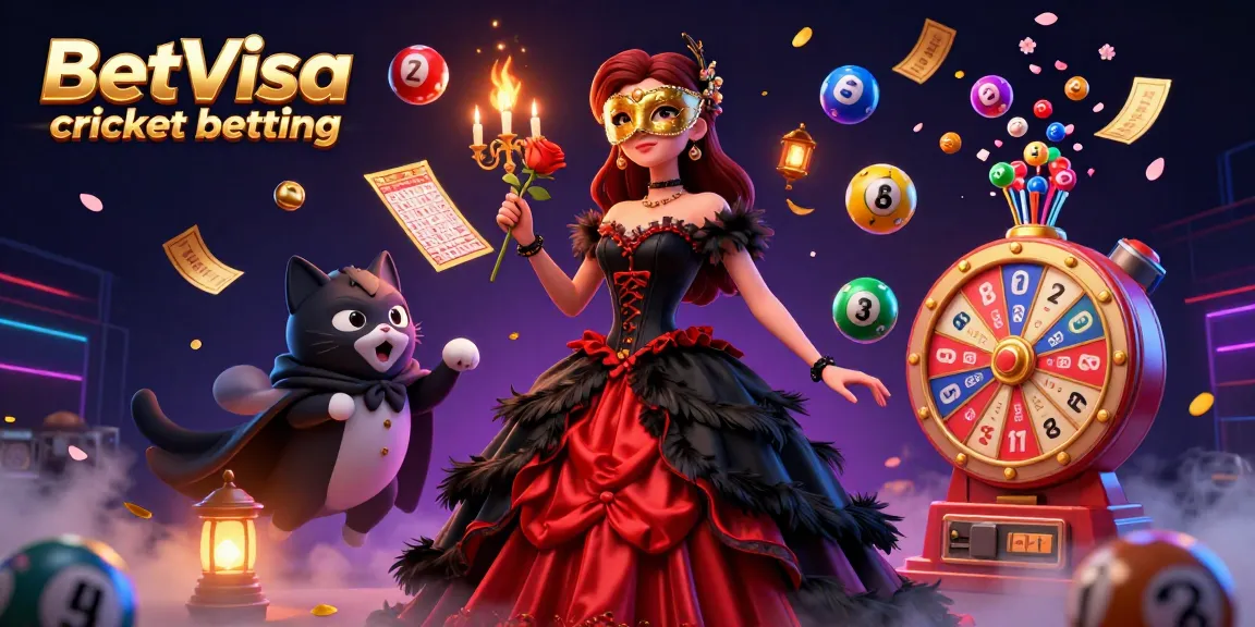 Engage in BetVisa cricket betting with a striking 3D scene featuring vibrant game elements and captivating characters.