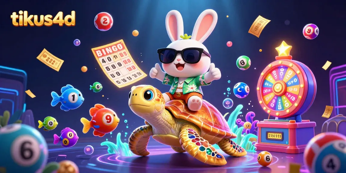 Explore exciting tikus4d gameplay with a thrilling scene featuring lucky rabbit, sea turtle, and dynamic lottery elements.