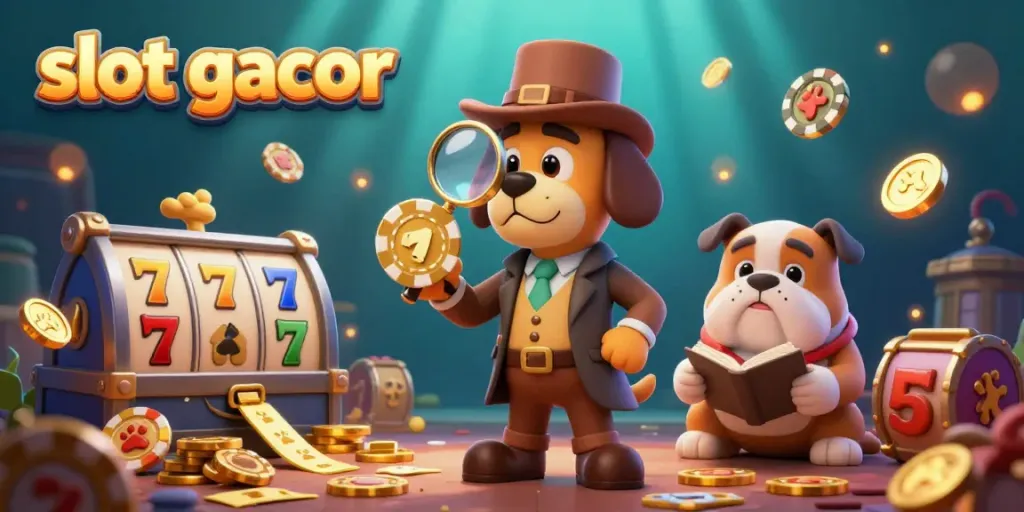 Experience the thrill of slot gacor with a 3D detective exploring a jackpot clue.