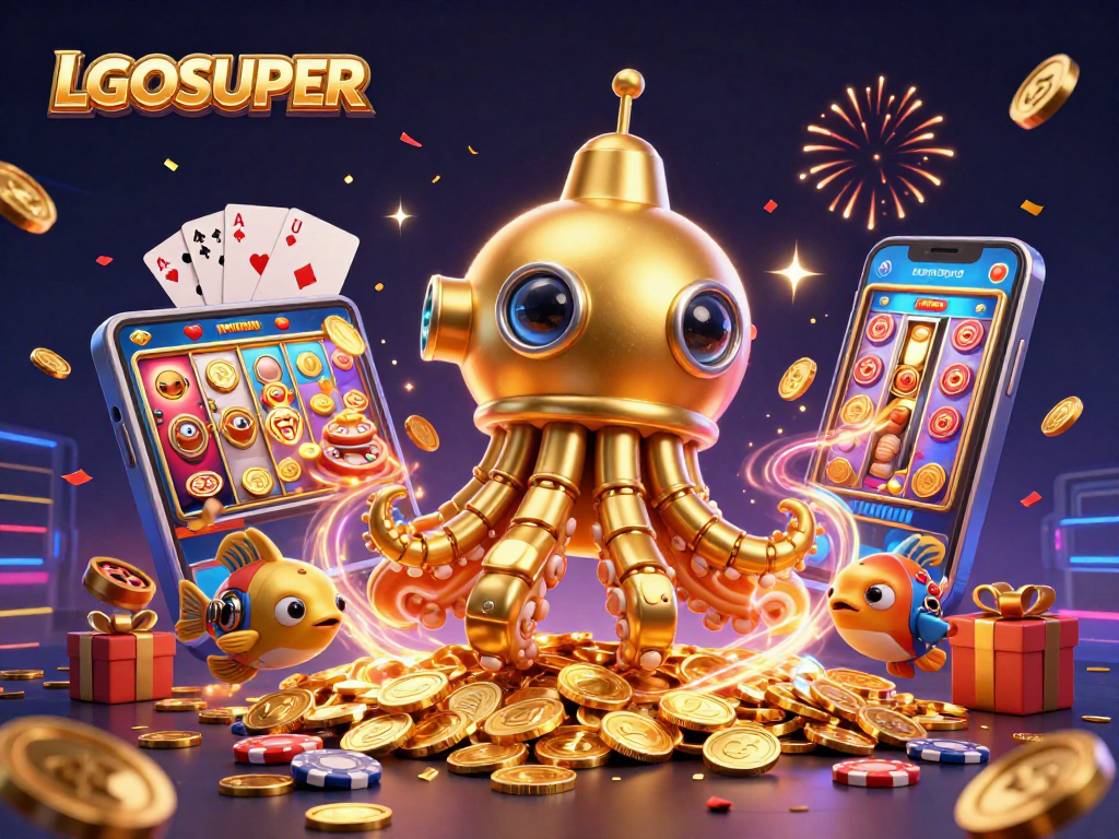 Experience the thrilling gameplay at LGOSUPER with a vibrant casino-themed scene full of action.