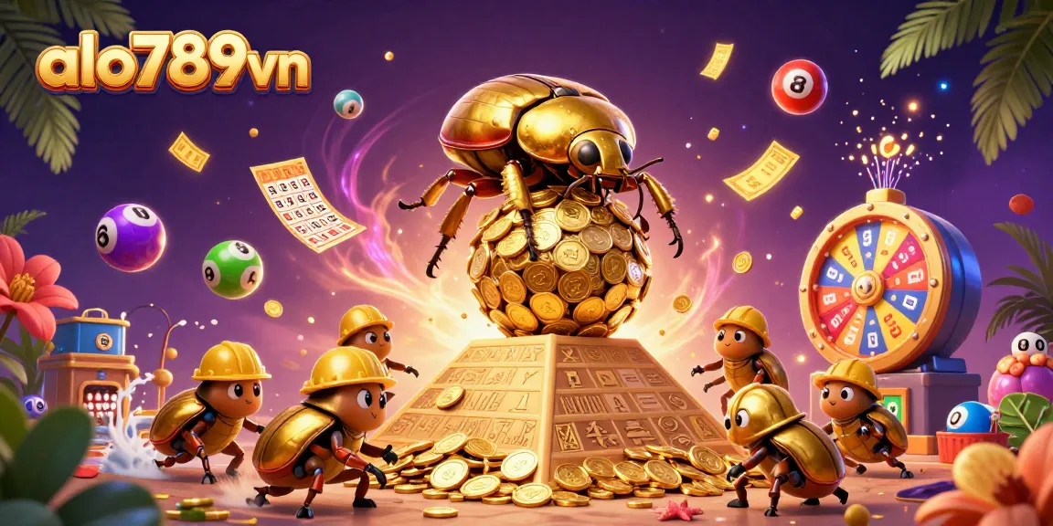 Experience the thrilling gameplay at alo789vn with vibrant casino symbols and dynamic lottery action.