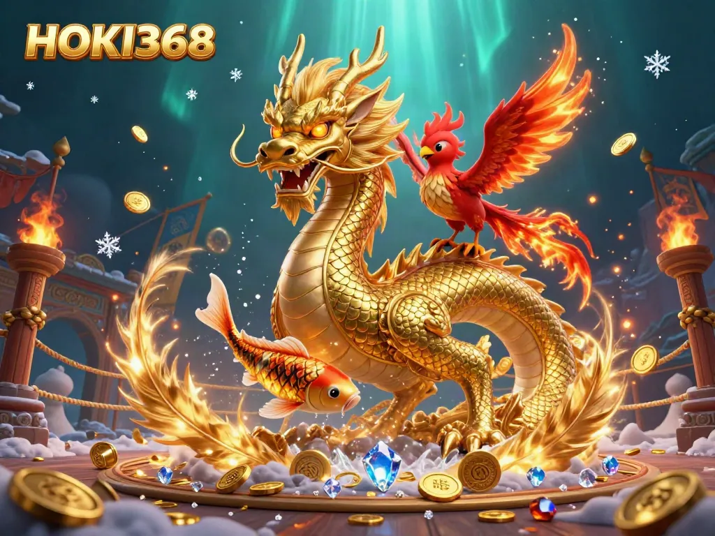 Experience the dynamic world of HOKI368 with vibrant characters and rich casino elements.