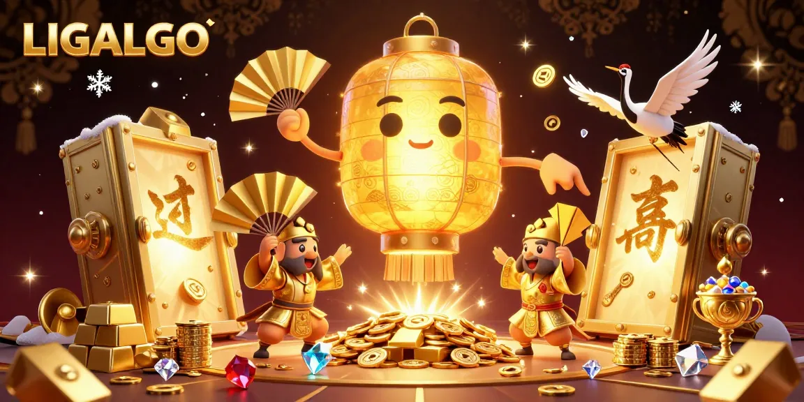 LIGALGO showcases a dynamic slot gaming environment filled with gold treasures, vibrant characters, and lucky symbols.