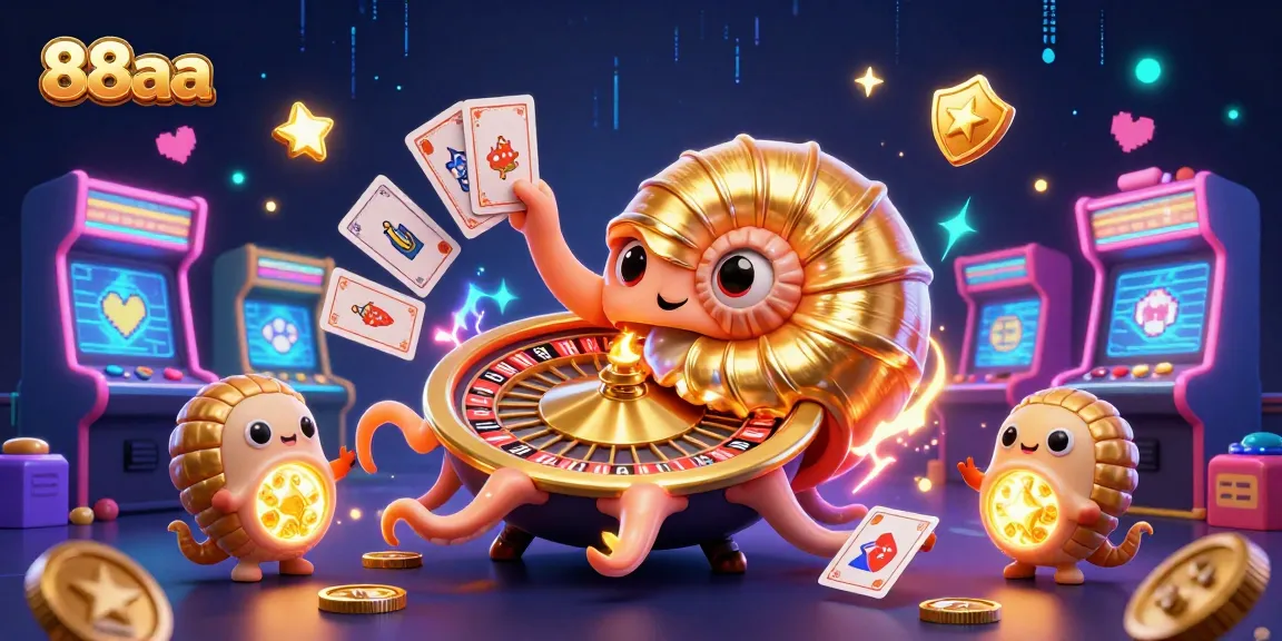 Engage in thrilling action with 88aa's vibrant casino experiences showcased in a stunning 3D illustration.