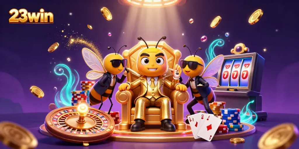 Engage in thrilling 23win casino action with the buzzing mob boss and dazzling game elements