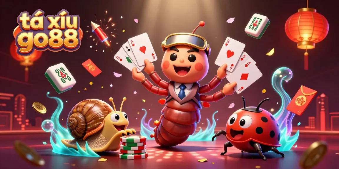 Experience the thrill of tài xỉu go88 with a 3D illustration showcasing a vibrant dealer scene.