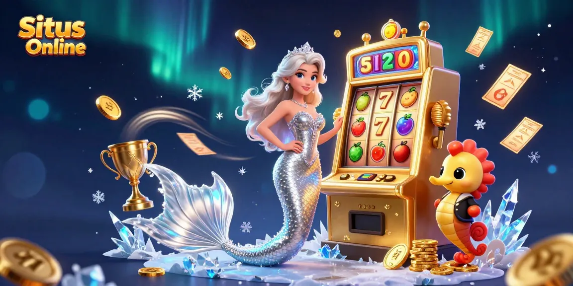 Play exciting games at Situs Slot Online amidst colorful slot machine elements and dynamic visuals.