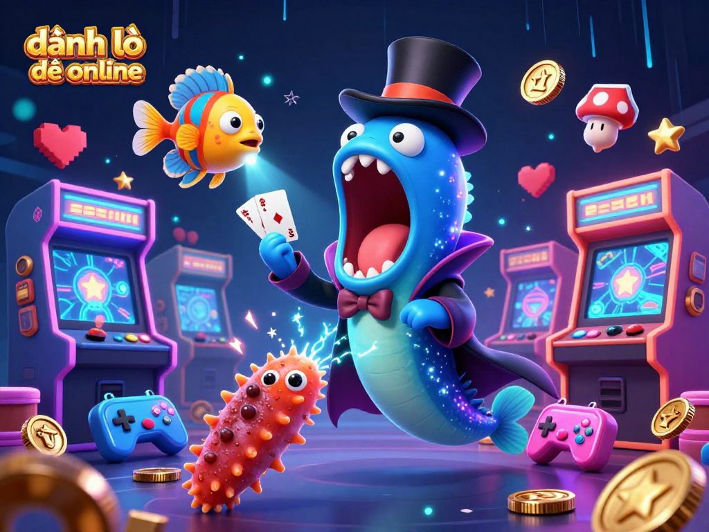 Experience the thrill of đánh lô đề online in a magical underwater scene filled with vibrant casino elements and characters.