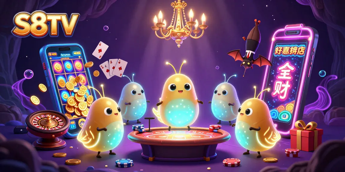 S8TV illuminates a vibrant cave casino with glowworms and a bat dealer, showcasing a thrilling gaming atmosphere.