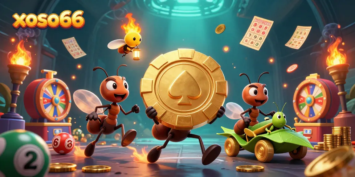 Experience the thrill of xoso66 as playful ants execute their heist amidst dynamic lottery gaming elements.