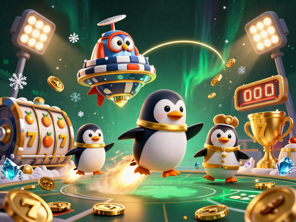 Experience thrilling gameplay at easternspices, where golden penguins soar through vibrant casinos.