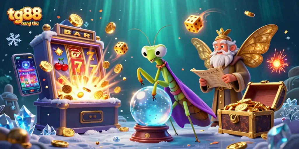 Engage with tg88 trang chủ in this vibrant illustration of a casino fortune teller predicting jackpots and winning strategies.