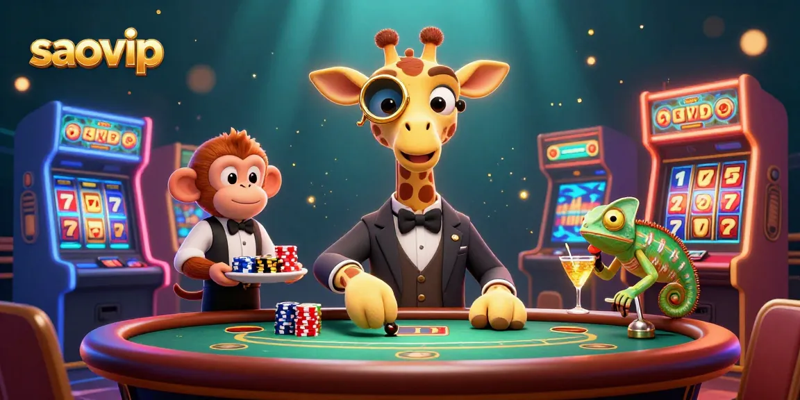 Join the gaming action at saovip with a vibrant casino scene featuring dynamic characters.