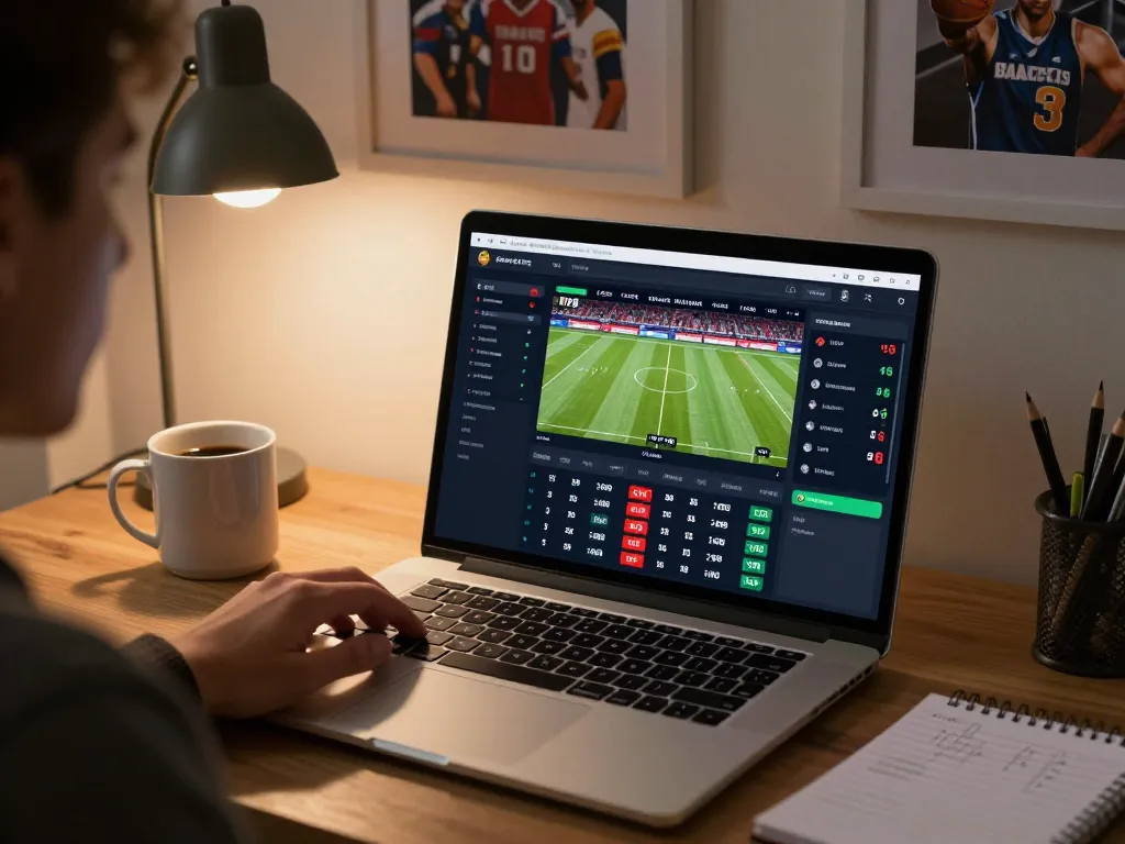 Engaging in live betting on tylekeonhacai88 with dynamic odds updates displayed on a laptop screen.