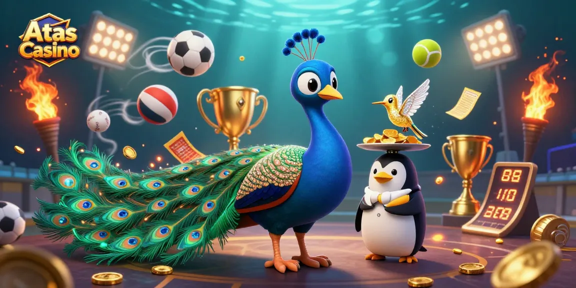 Experience thrilling gameplay at Atas Casino with vibrant characters, dynamic sports elements, and a captivating underwater setting.