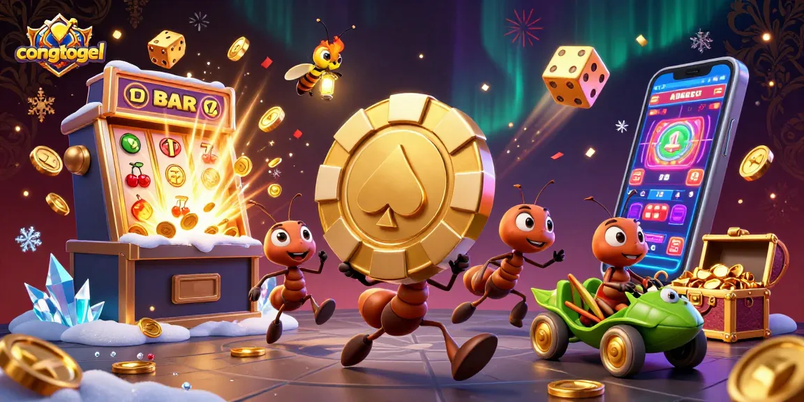 Join the fun with congtogel's animated heist scene featuring characters and casino games