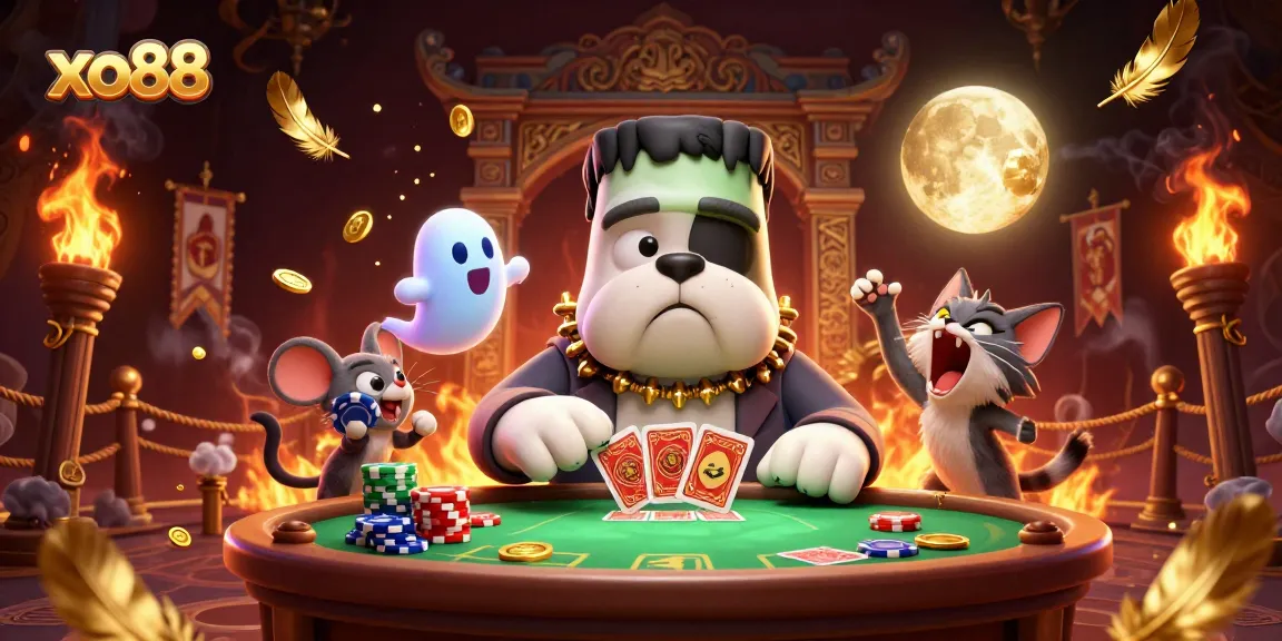 Experience thrilling wins with xo88 at a dynamic casino scene filled with fun characters.