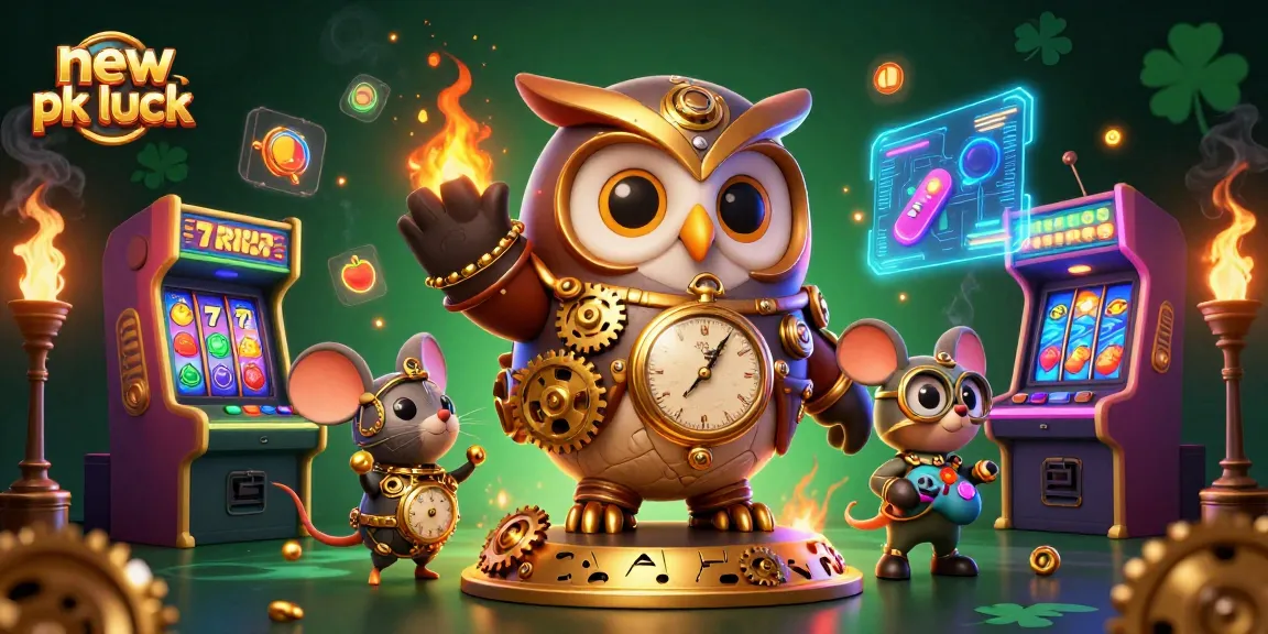 Experience exciting gaming at new pk luck with vibrant 3D illustrations of popular slots and arcade elements.