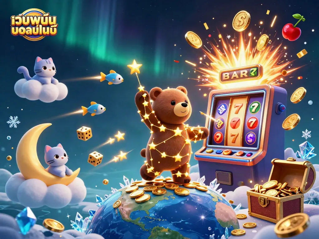 เล่นเกมส์จาก เว็บพนันออนไลน์ ที่เต็มไปด้วยเหรียญและรางวัลล้ำค่าในภาพ 3D สุดอลังการ