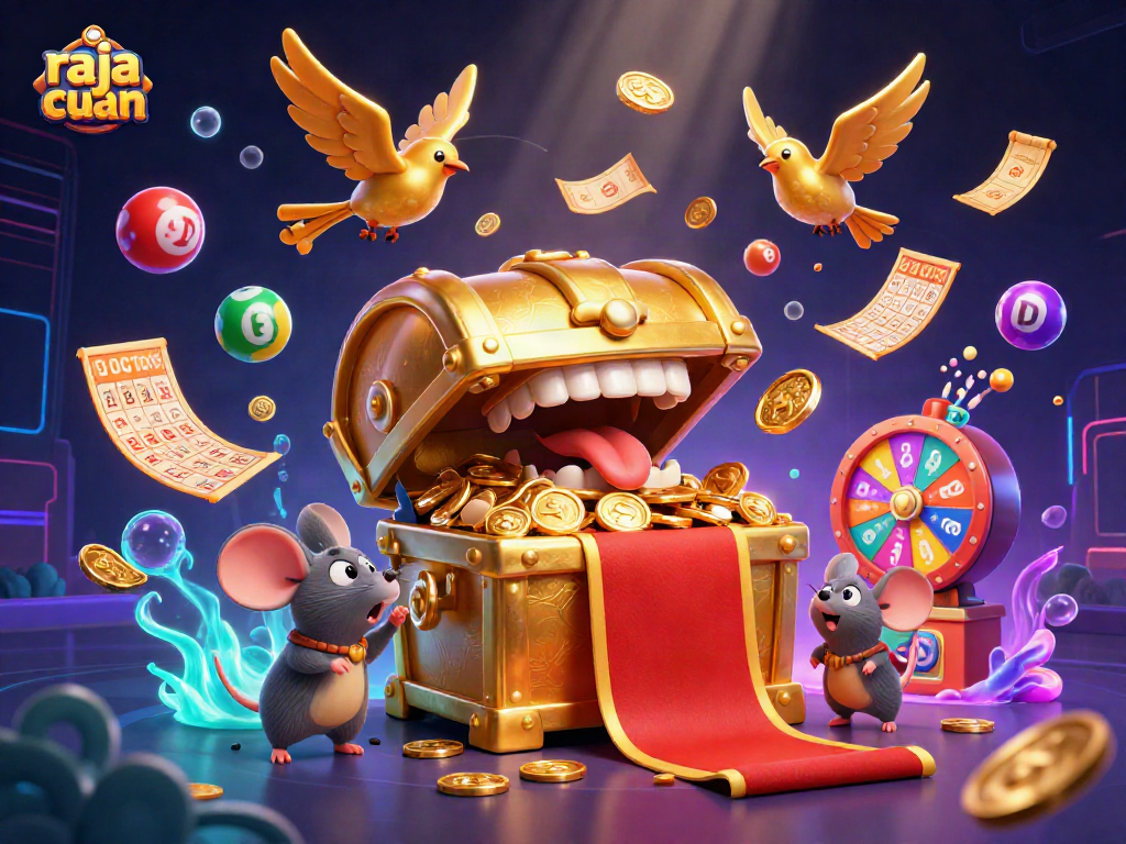 Engage in thrilling gameplay with raja cuan in this vibrant casino scene emphasizing lottery elements.