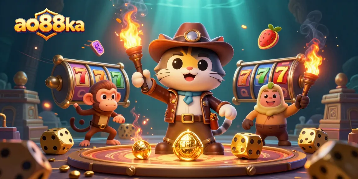 Engage with ao88ka’s thrilling slots as a cat archaeologist uncovers golden artifacts in a temple.