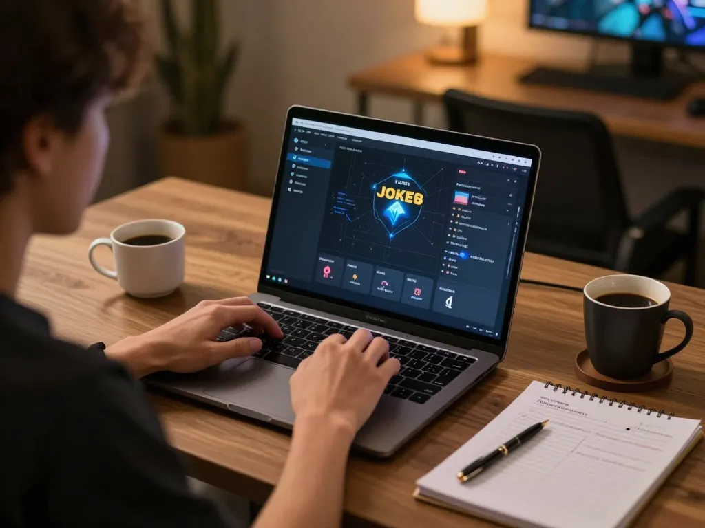 Engaging in strategic gameplay on the IDC88 JOKER platform in a cozy home environment.