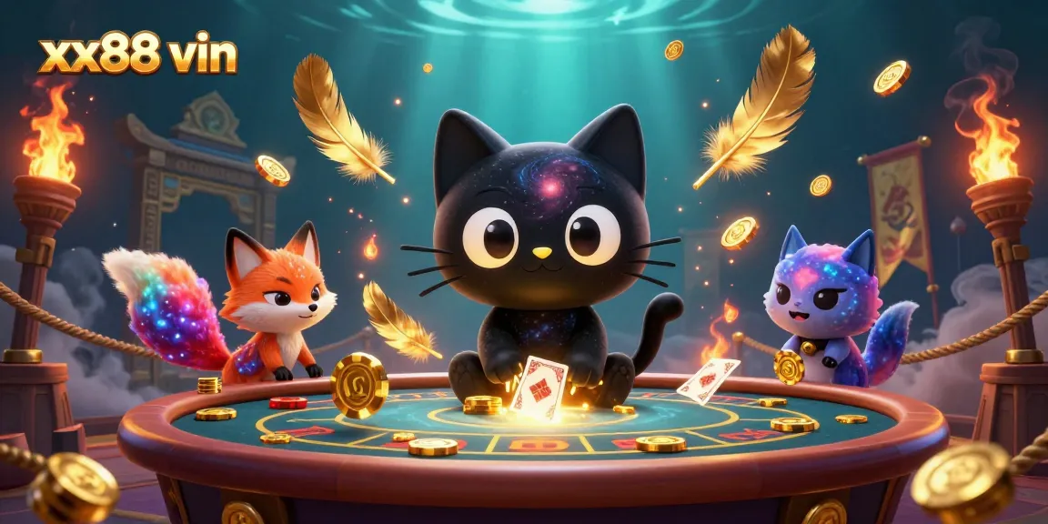 Players enjoy games at xx88 vin with vibrant 3D cosmic casino elements and charming characters.