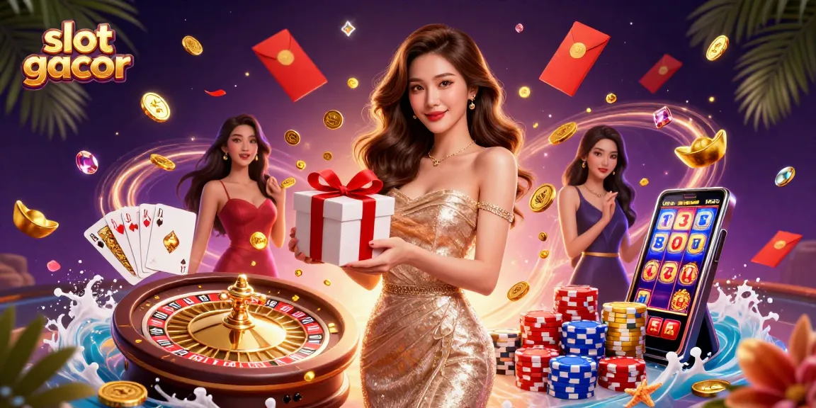 Rasakan permainan slot gacor yang mendebarkan dengan visual yang cerah dan elemen kasino yang meriah.