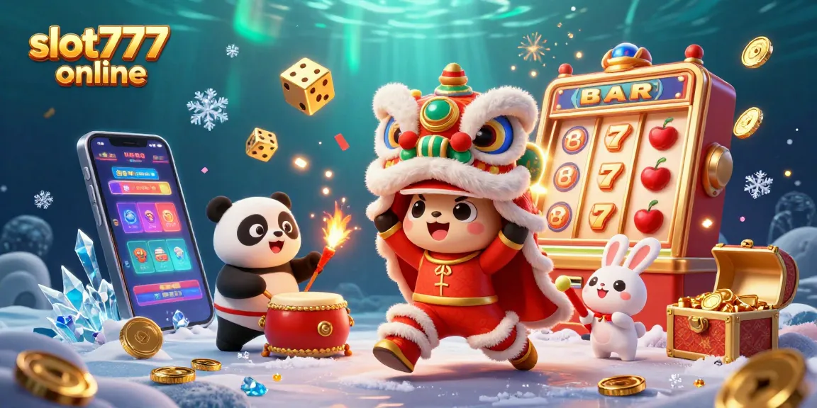 Spin the reels and enjoy the thrill of slot777 online with vibrant characters in a lively casino scene.