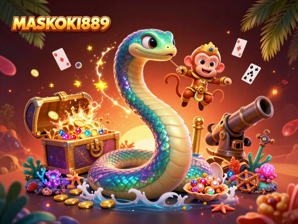 Experience exciting wins with MASKOKI889's vibrant casino adventure featuring colorful game elements.