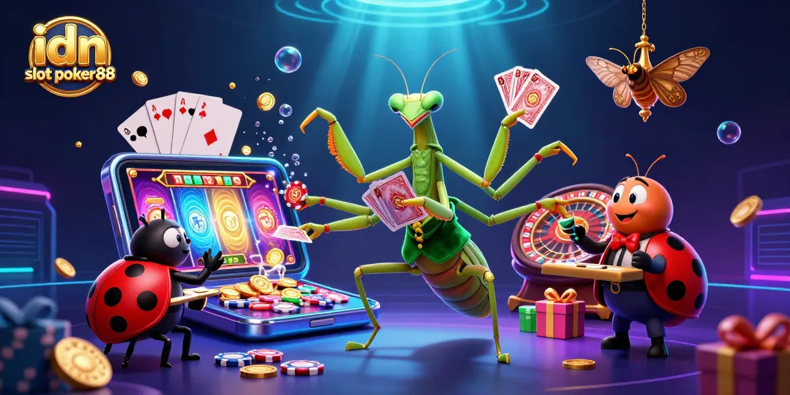 Experience thrilling idn slot poker88 action with a vibrant 3D casino scene full of excitement.