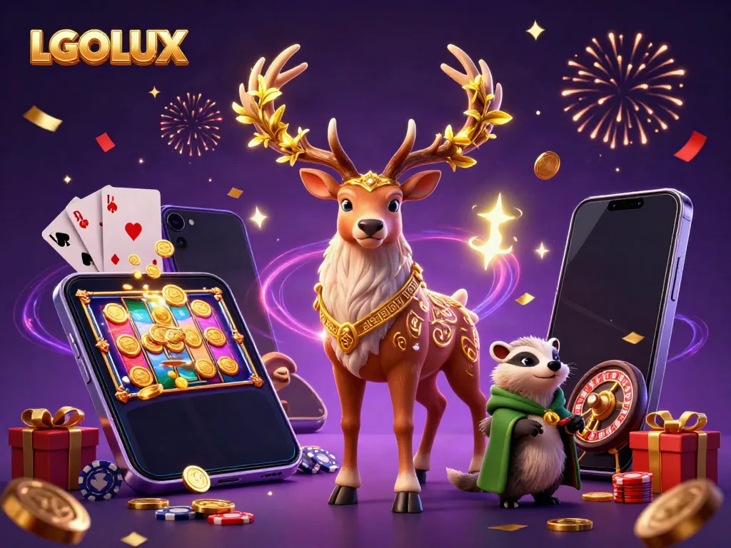 Experience thrilling wins with LGOLUX's vibrant gaming elements including jackpots and free spins.