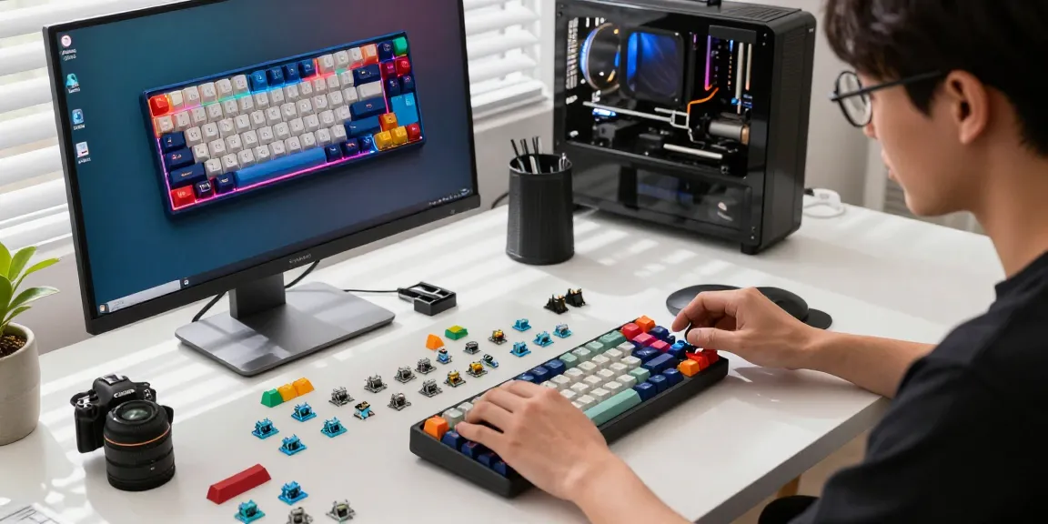 Custom mechanical keyboard assembly featuring MCHOSE K99 parts and vibrant keycaps