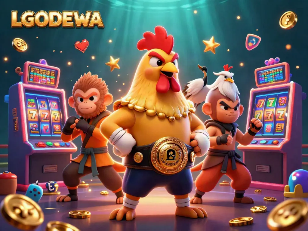 Experience the exciting world of LGODEWA with dynamic casino elements and engaging characters.