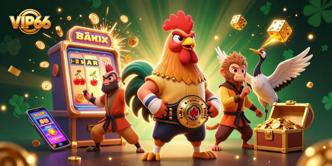 Experience the thrilling world of VIP66 with exclusive gaming elements in an action-packed scene.