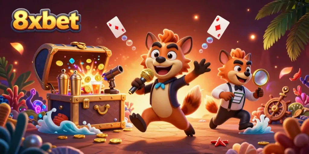 Experience thrilling gaming moments at 8xbet's vibrant casino scene with hyenas in action.