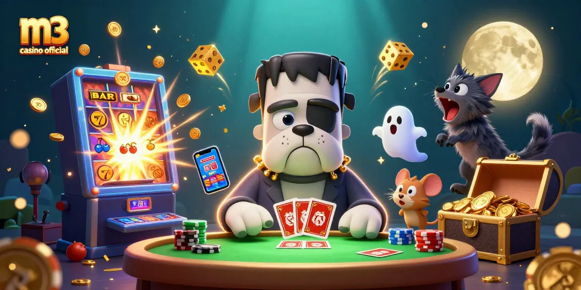 Join the fun at m3 casino official with our vibrant casino illustration featuring playful characters.