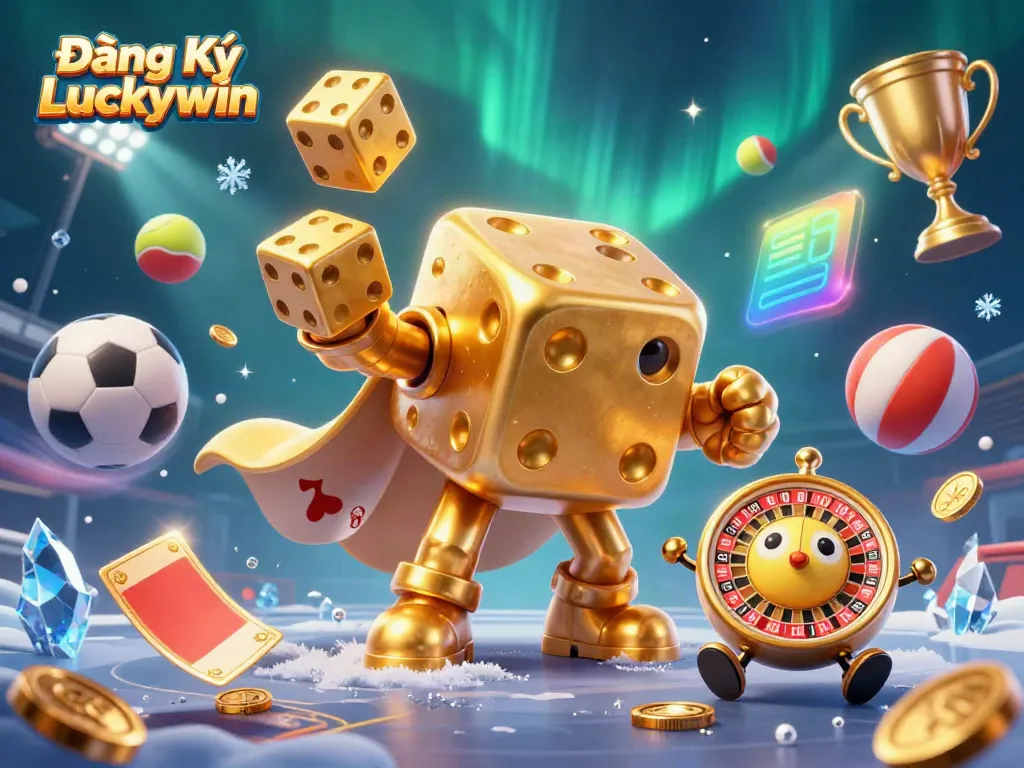 Engaging scene showcasing Đăng Ký Luckywin with dynamic gaming elements, illustrating a vibrant casino atmosphere.